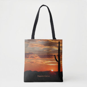 Bolso De Tela Saguaro Cactus, Sunset,
