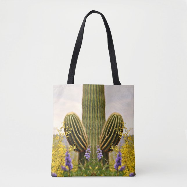 Bolso De Tela Saguaro en tote de la lavanda (Anverso)