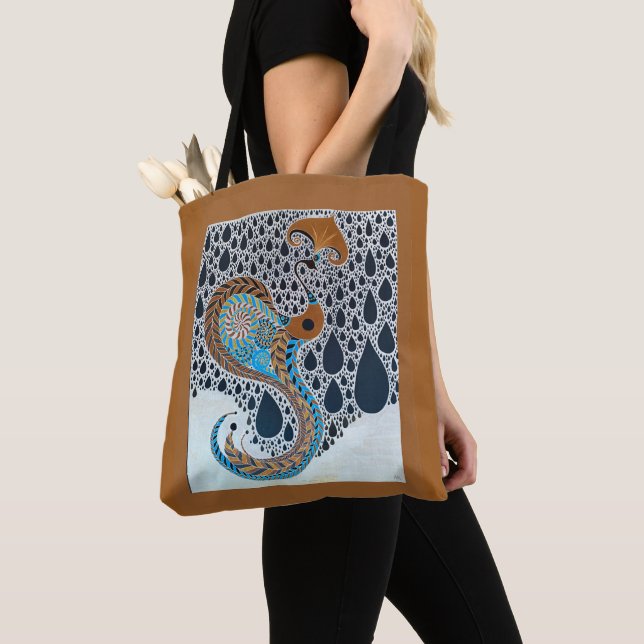 Bolso De Tela Sahara Pearls Tribal Exotic Peacock (Detalle)