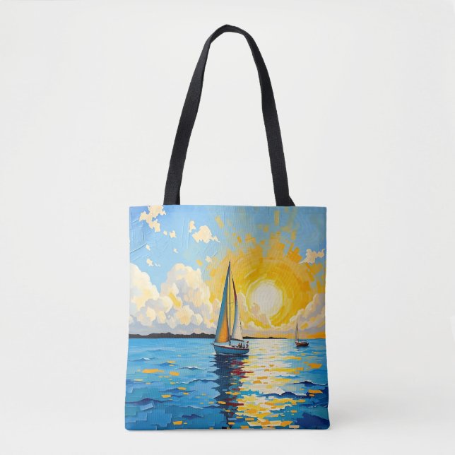 Bolso De Tela Sailboat at Sunset (Anverso)