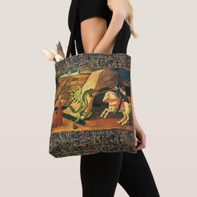 BOLSO DE TELA SAINT GEORGE, DRAGON Y PRINCESS (Detalle)