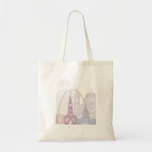 BOLSO DE TELA SAINT LOUIS SKYLINE POSTER PASTEL (Frente)