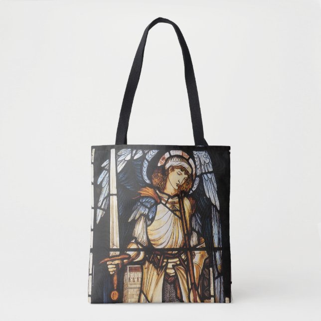 Bolso De Tela Saint Michael por Sir Edward Coley Burne-Jones (Anverso)