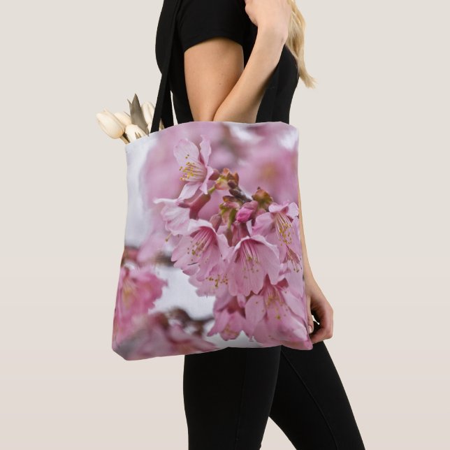 Bolso De Tela Sakura cerezo florece rosa pálido (Detalle)