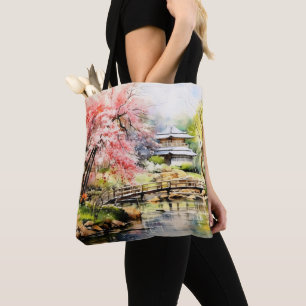 Bolso De Tela Sakura en el jardín japonés