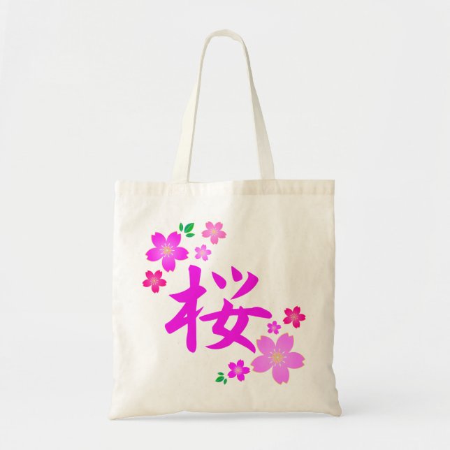 Bolso De Tela Sakura en japonés (Frente)