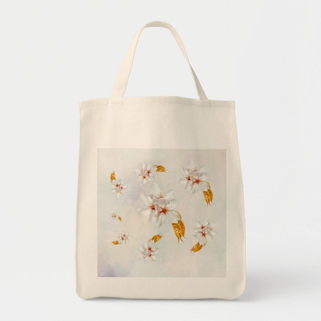 Bolso De Tela Sakura - Flor japonesa de cerezo (Frente)