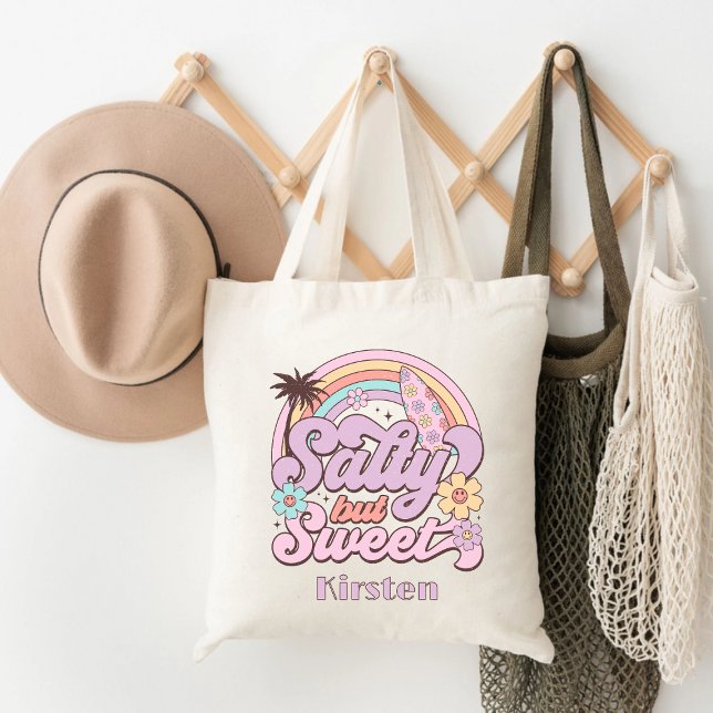 Bolso De Tela Salado Pero Dulce Moda Personalizada Retro Verano (Salty But Sweet Personalized Chic Retro Summer Tote Bag)