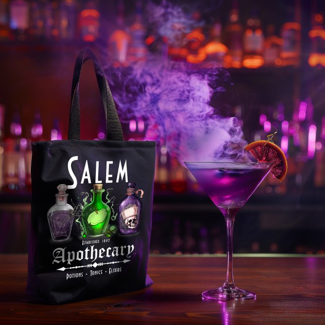 Bolso De Tela Salem de Halloween Potions Apothecary Tonics Elixi (Subido por el creador)