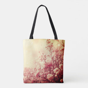 Bolso De Tela Salga con estilo con hermosas flores rosadas en un
