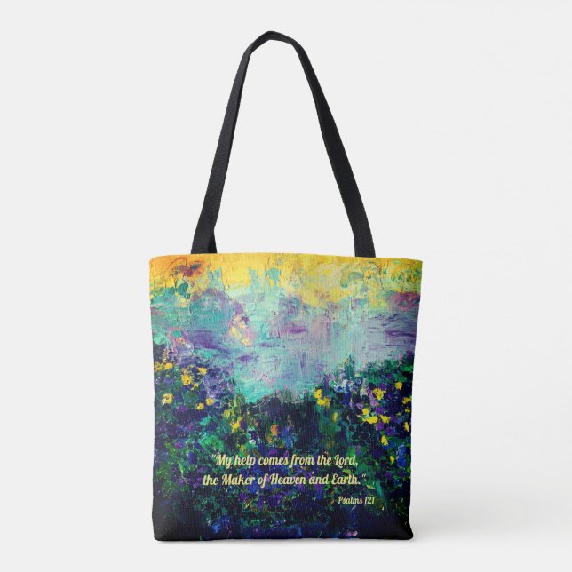 Bolso De Tela Salmo 121 Tote (Reverso)