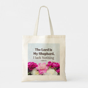 Bolso De Tela Salmo 23:1 El Señor es mi Pastor Floral