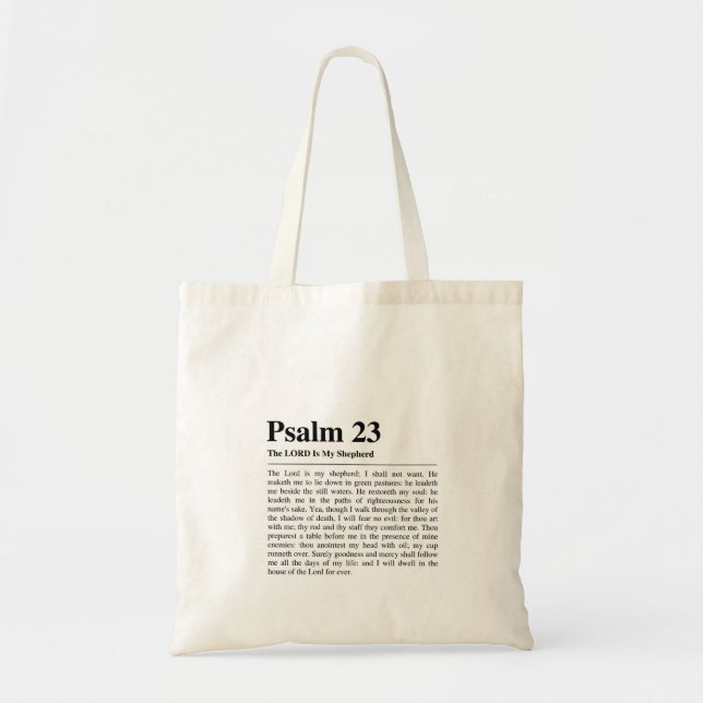 Bolso De Tela Salmo 23 NKJV El Señor es mi Pastor (Frente)