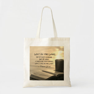 Bolso De Tela Salmo 27:14 Espere al Señor, Biblia Verse