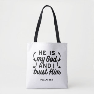 Bolso De Tela Salmo 91:2 – Versículo de la Biblia Cristiana Conf