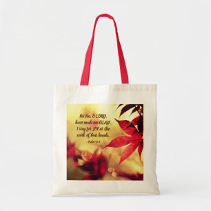 Bolso De Tela Salmo 92:4 Porque tú, SEÑOR, me has hecho feliz