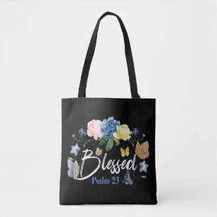Bolso De Tela Salmo bendecido de la Biblia 23 Rosa de mariposa f
