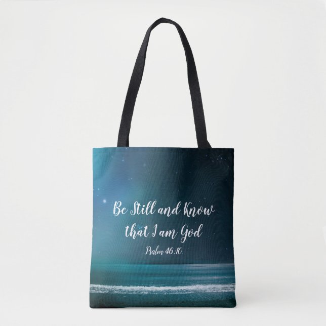 Bolso De Tela Salmo, quédate quieto y sé que soy Dios (Anverso)