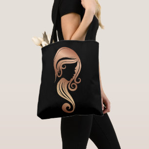 Bolso De Tela Salón de Belleza Chic Rose Gold Girl Cabelo y Maqu
