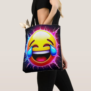 Bolso De Tela Salpicadura Alegre: Arte de Emoji Riéndose