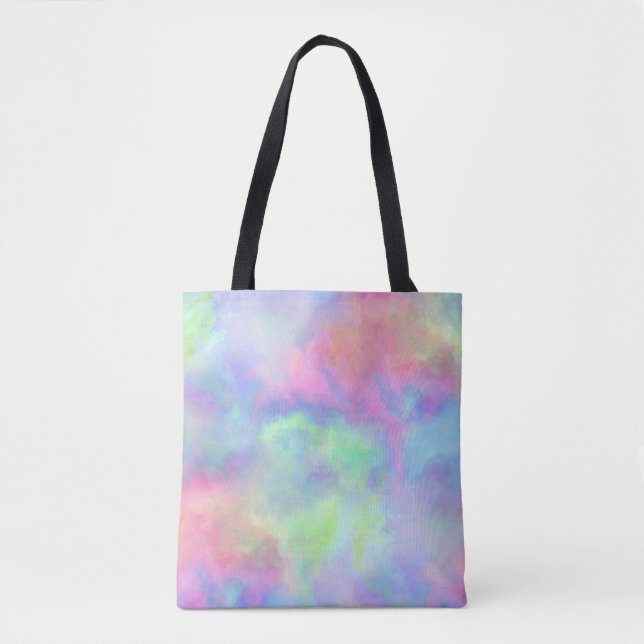Bolso De Tela salpicadura de acuarela opal: (Anverso)