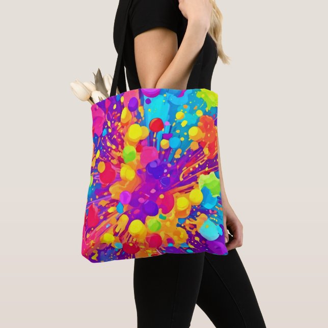 Bolso De Tela Salpicadura de Color Vibrante (Detalle)