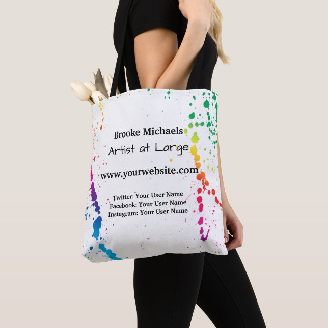 Bolso De Tela [Salpicadura de la pintura] blanco moderno del (Detalle)