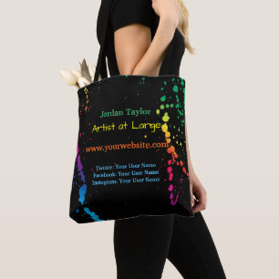 Bolso De Tela [Salpicadura de la pintura] negro moderno del