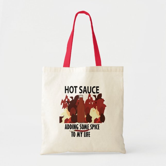 Bolso De Tela Salsa caliente Ketchup fuego Pepper Chili Rojo (Frente)
