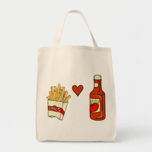 Bolso De Tela Salsa de tomate del amor de las patatas fritas
