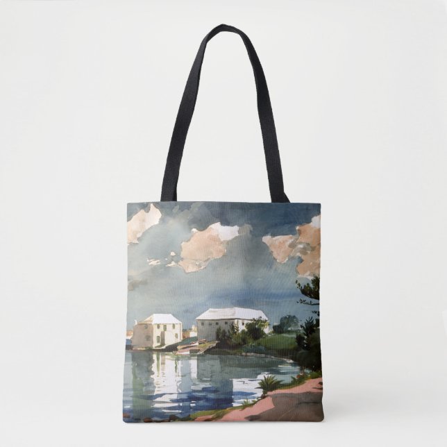 Bolso De Tela Salt Kettle, pintura de Bermudas de Winslow Homer (Anverso)