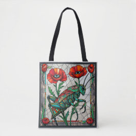 Bolso De Tela Saltamontes cricket vidrio emplomado amapola flor 
