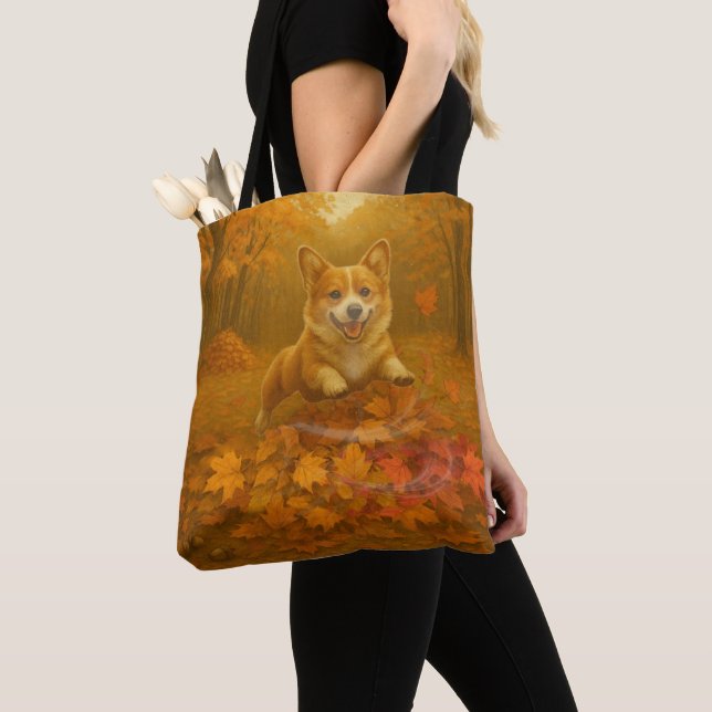 Bolso De Tela Salto de hoja de Corgi (Detalle)