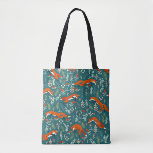 Bolso De Tela Salto de zorros rojos con ornamentos sin soldadura