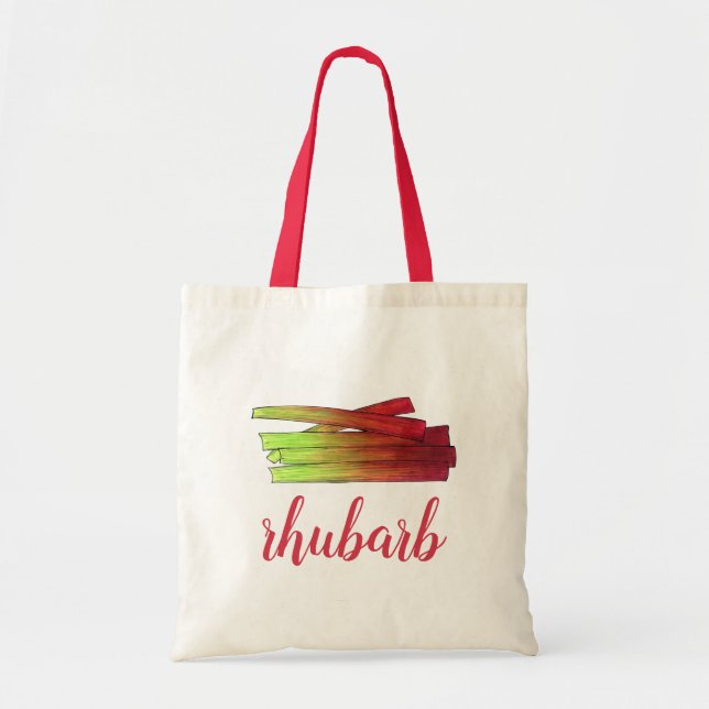 Bolso De Tela Saltos de ruibarbo culinarios Vegetales Gastronomí (Frente)
