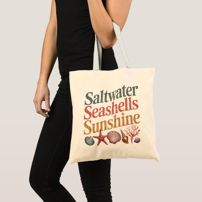 Bolso De Tela Saltwater Seashells Sunshine Summer Beach Vacacion (Anverso (producto))