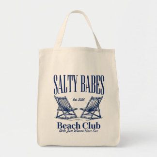 Bolso De Tela Salty Babes Beach Club Tote Bag Estética Costera