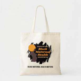 BOLSO DE TELA SALUD MATERNA NEGRA QUE RESPALDA LA CONCIENCIA
