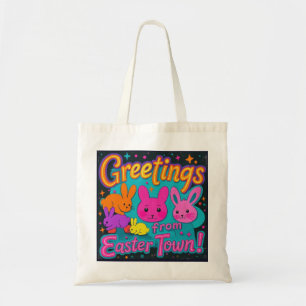 Bolso De Tela Saludo De Pascua De Los Bunnies
