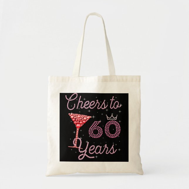 Bolso De Tela Saludos a 60 años cumpleaños 60 cumpleaños cumplea (Frente)