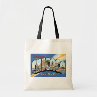 Bolso De Tela Saludos de Chicago Illinois, vintage