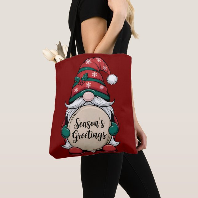 Bolso De Tela Saludos de la temporada de navidades Gnome (Detalle)