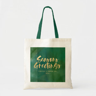 Bolso De Tela Saludos de las temporadas metálicas de oro