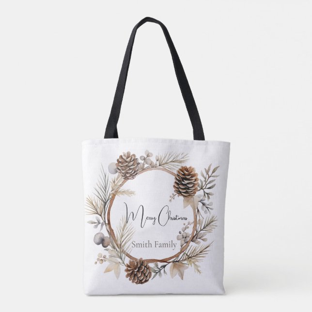 Bolso De Tela Saludos de Navidad (Reverso)