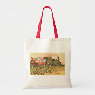 Bolso De Tela Saludos de Pascua con la cosecha de Huevos