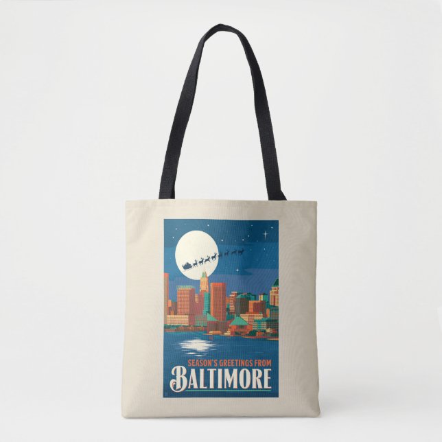 Bolso De Tela Saludos de temporada de Baltimore (Anverso)
