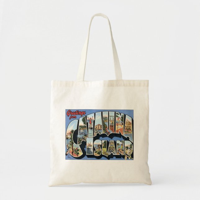 Bolso De Tela Saludos desde Catalina Island California (Frente)