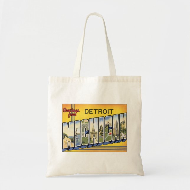 Bolso De Tela Saludos Desde Detroit Michigan (Frente)