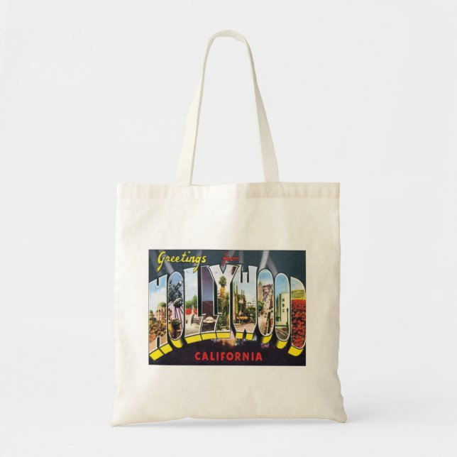 Bolso De Tela Saludos desde Hollywood California (Frente)