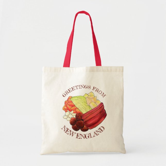 Bolso De Tela Saludos desde la cena clásica de Nueva Inglaterra (Frente)
